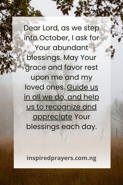 New Month Prayer For October