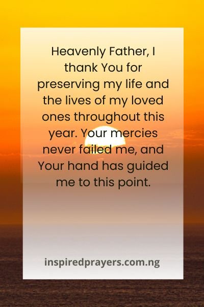 Prayer Point For End Of The Year