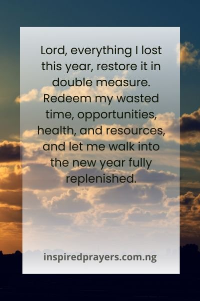 Prayer Point For End Of The Year